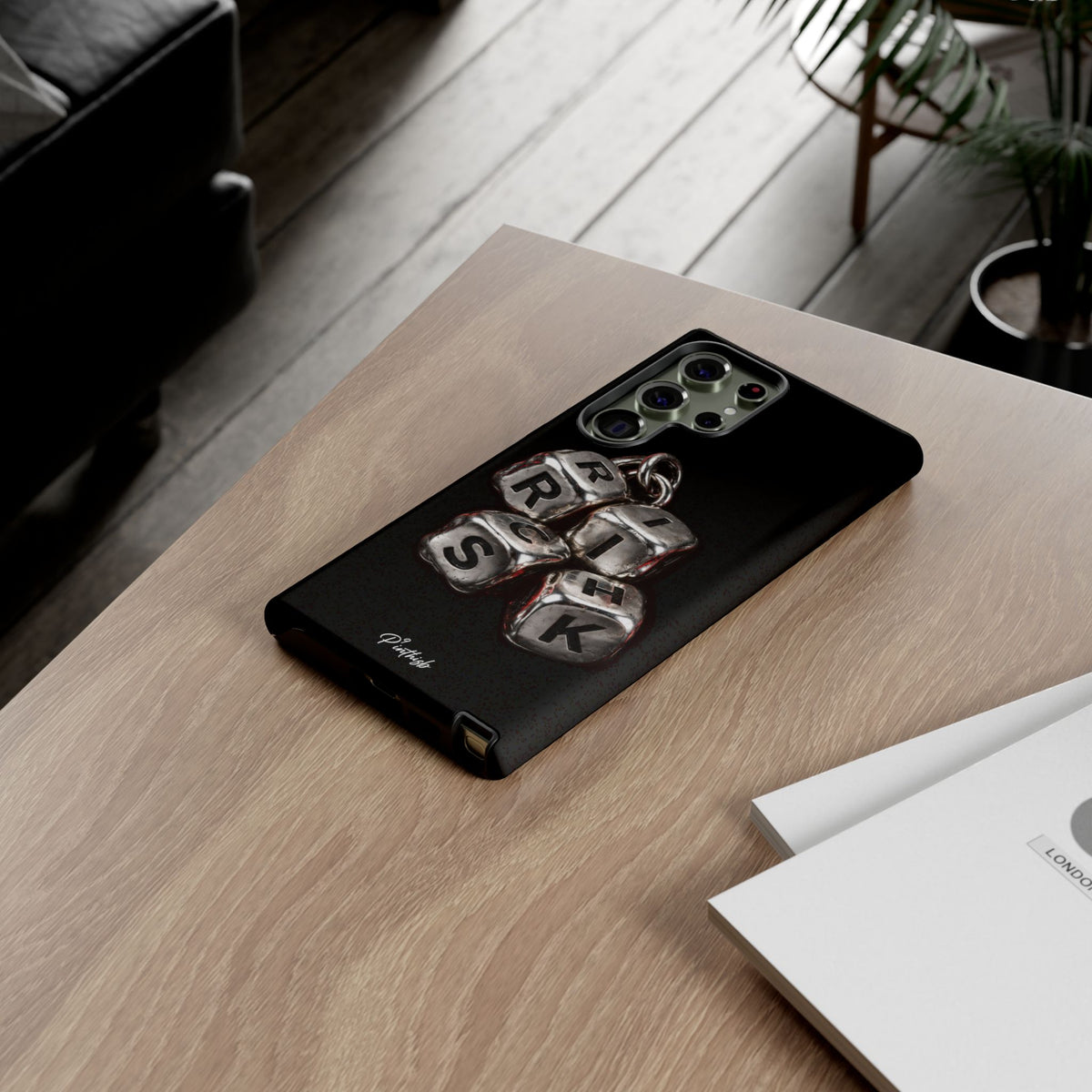 Metallic Dice 'RISK' Phone Case