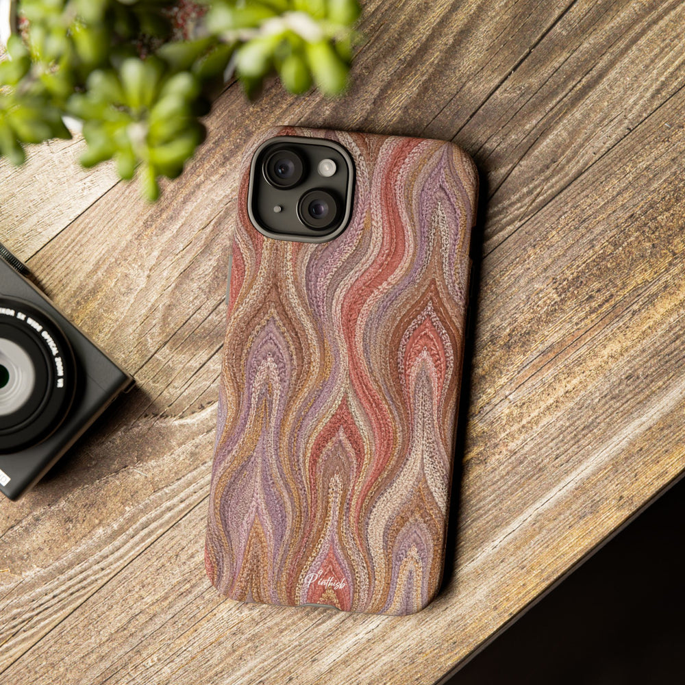 Wavy Peach & Mauve Tough Case