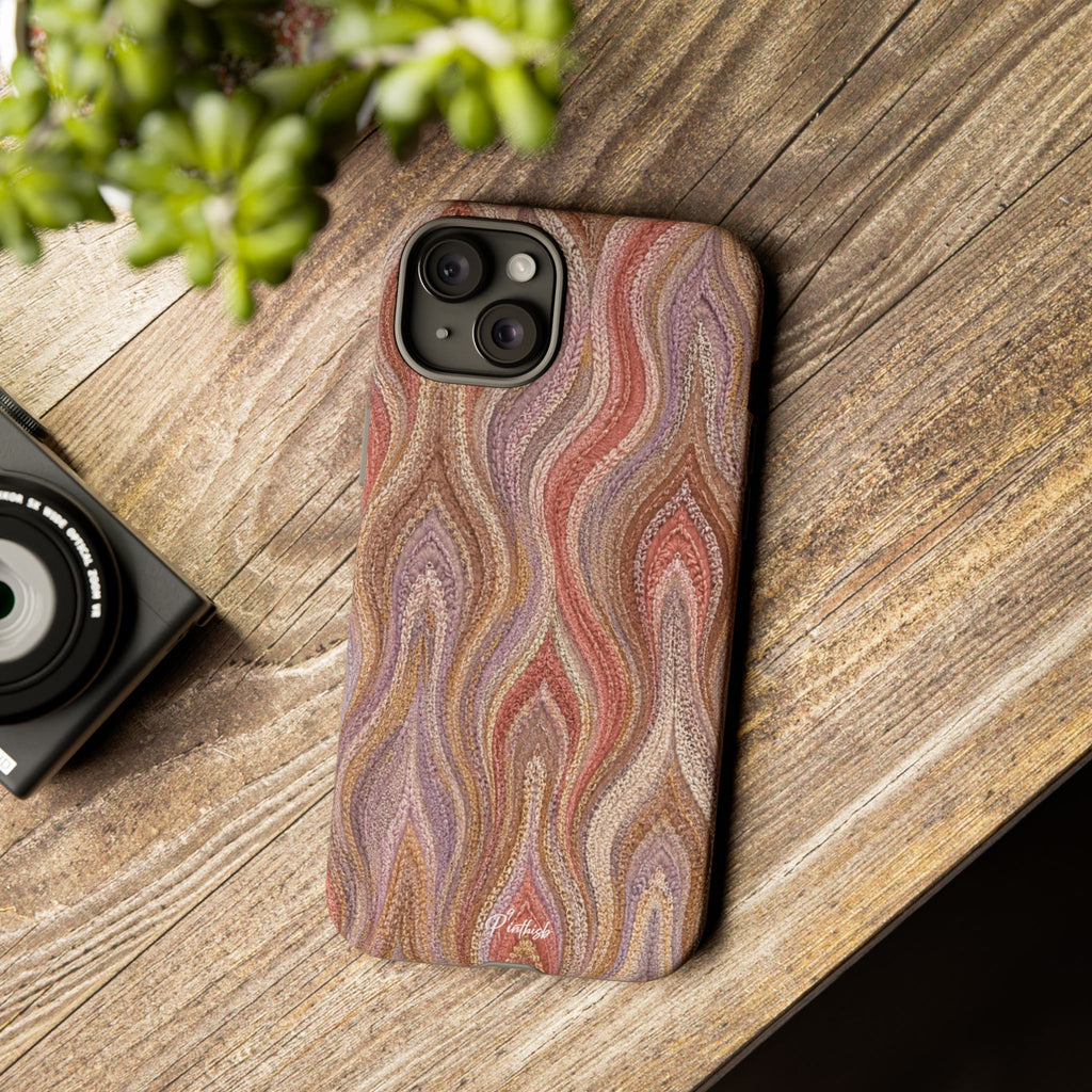 Wavy Peach & Mauve Tough Case