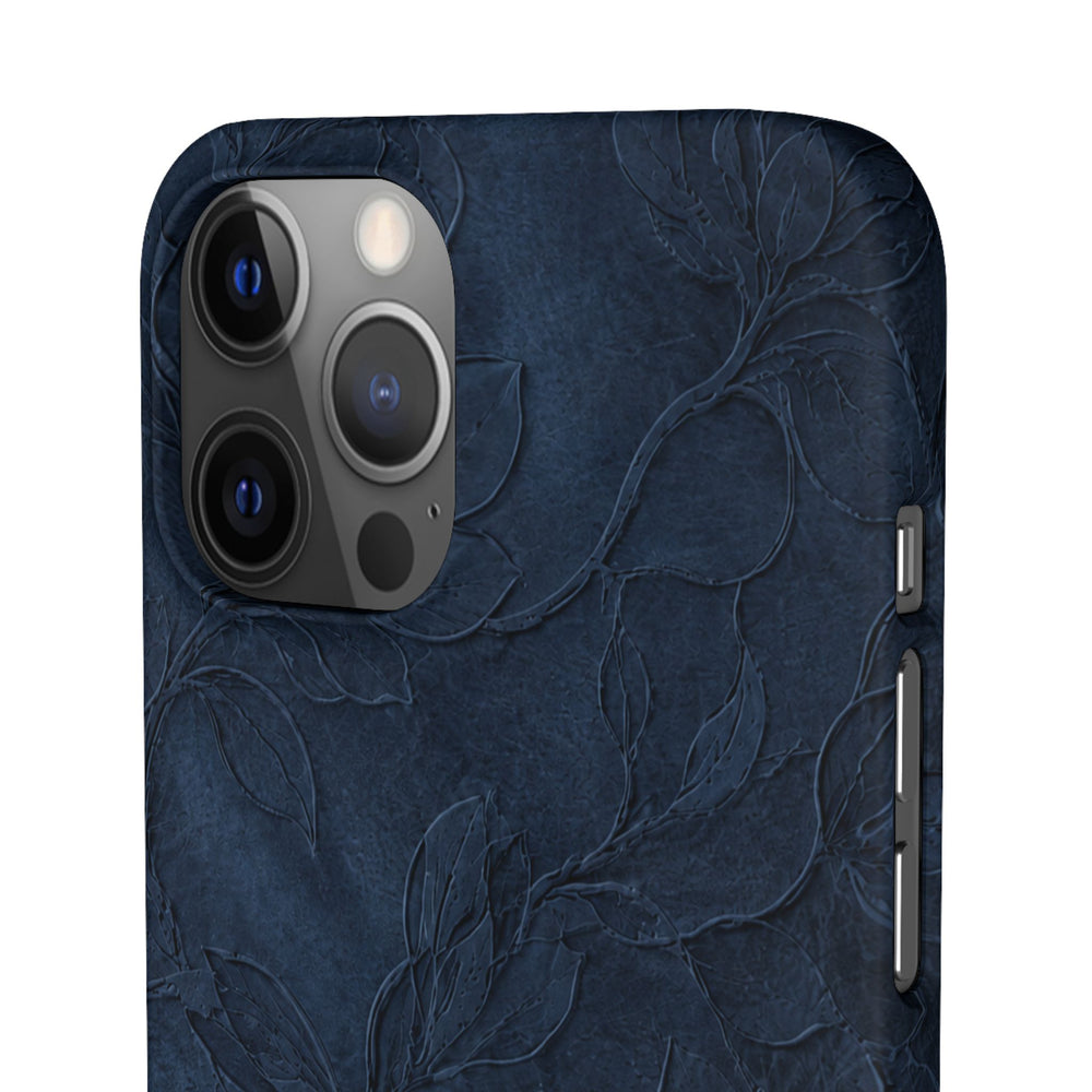 Navy Floral Textured Snap Case