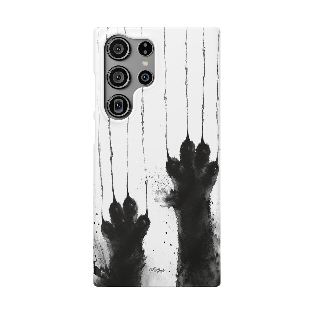 Black Ink Paw Print Snap Case