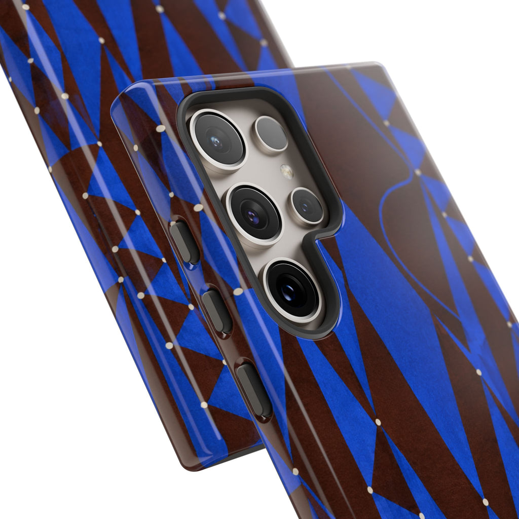 Geometric Blue Diamond Tough Phone Case