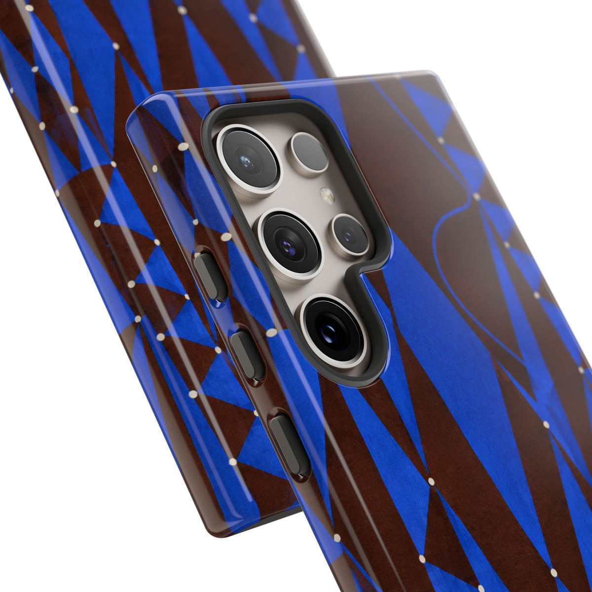 Geometric Blue Diamond Tough Phone Case
