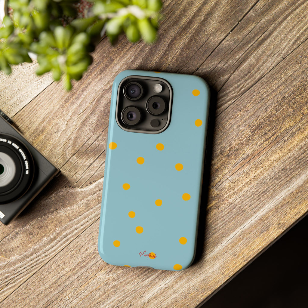 Blue & Yellow Polka Dot Tough Phone Case