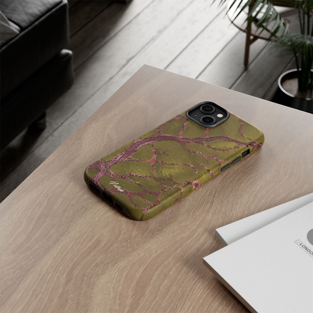 Olive & Rose Gold Tree Pattern Phone Case