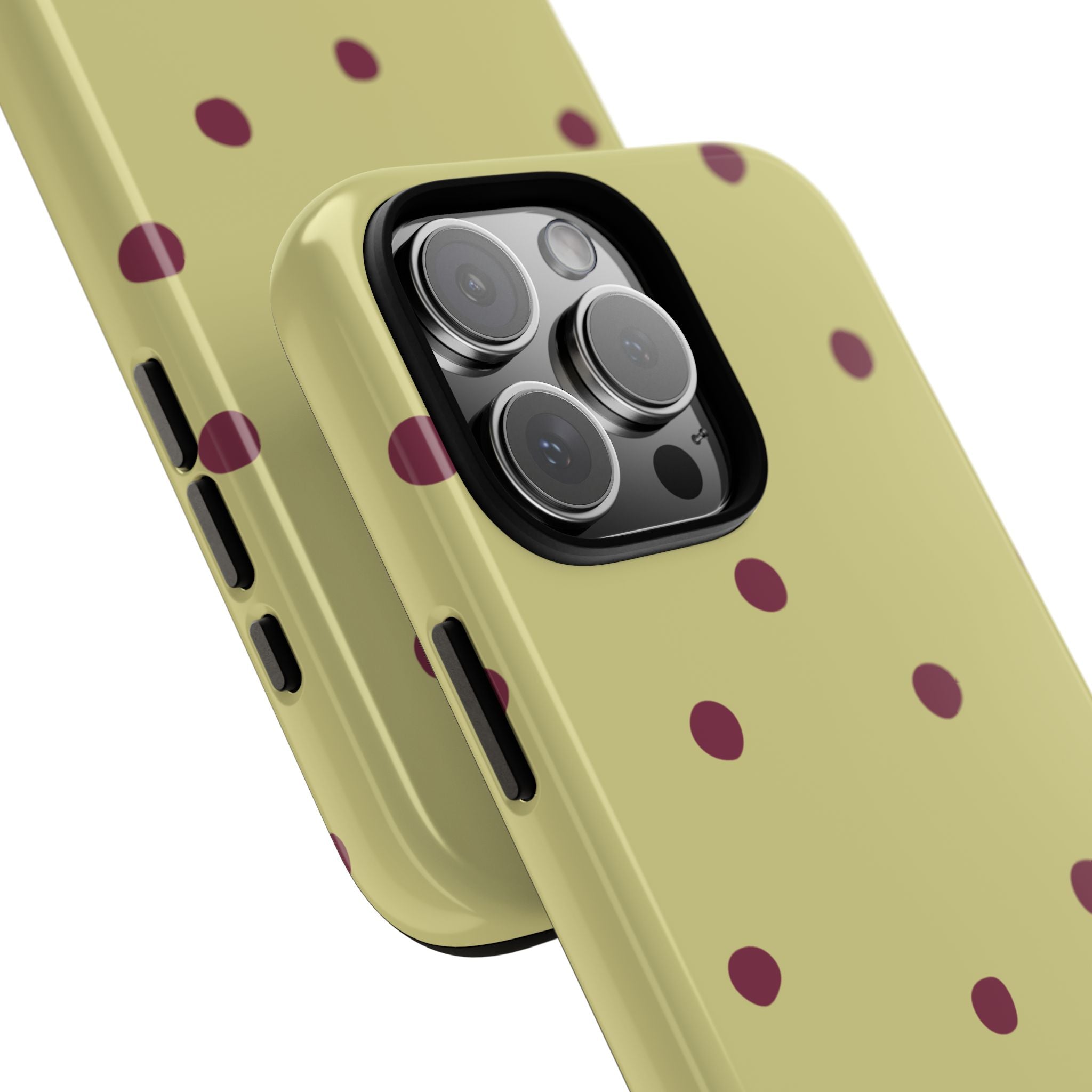 Yellow & Burgundy Polka Dot Tough Phone Case