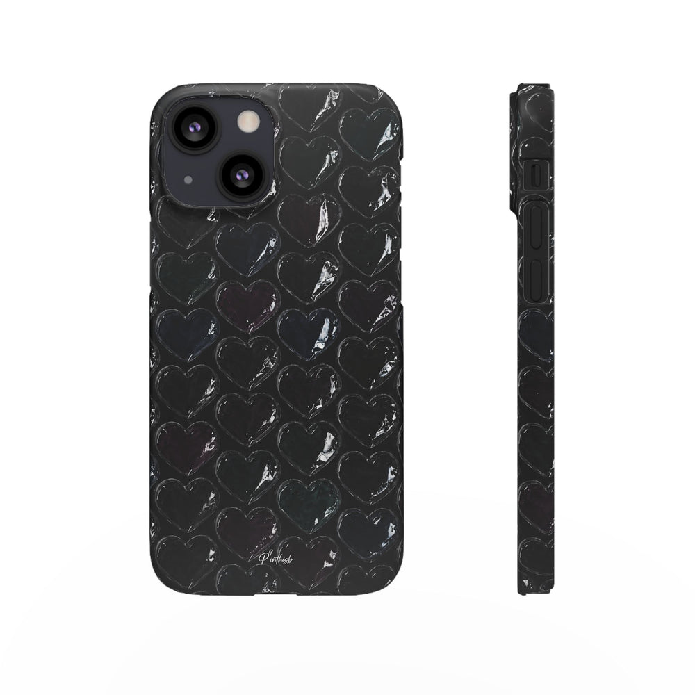 Black Pop Hearts Snap Case