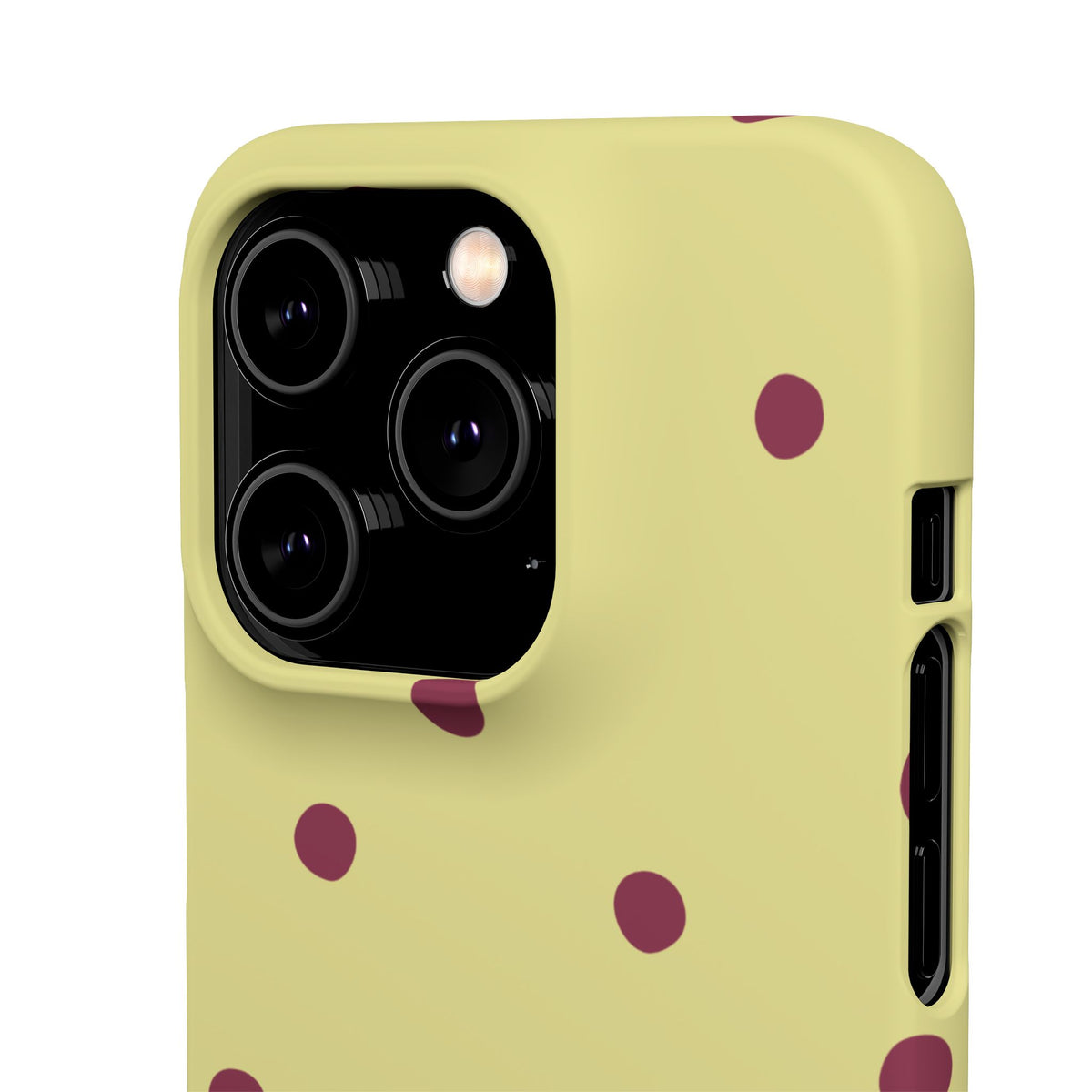 Yellow & Burgundy Polka Dot Snap Phone Case