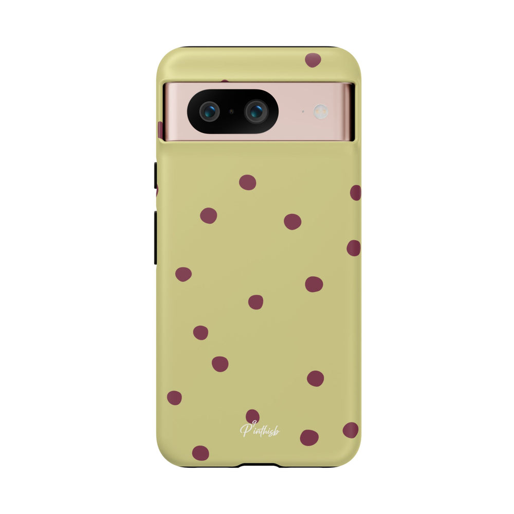 Yellow & Burgundy Polka Dot Tough Phone Case