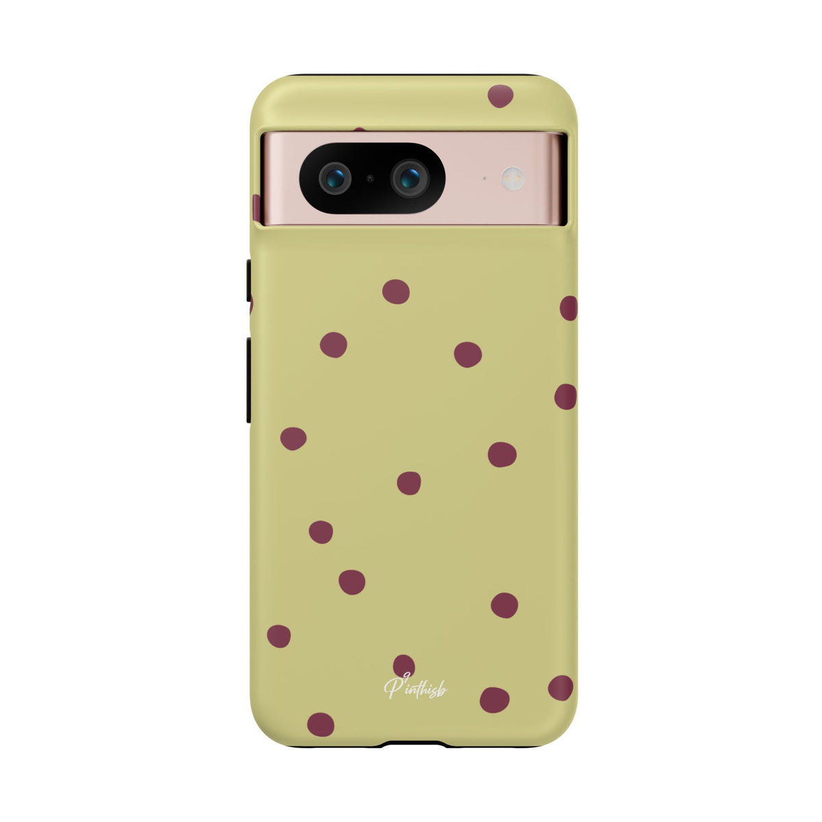 Yellow & Burgundy Polka Dot Tough Phone Case
