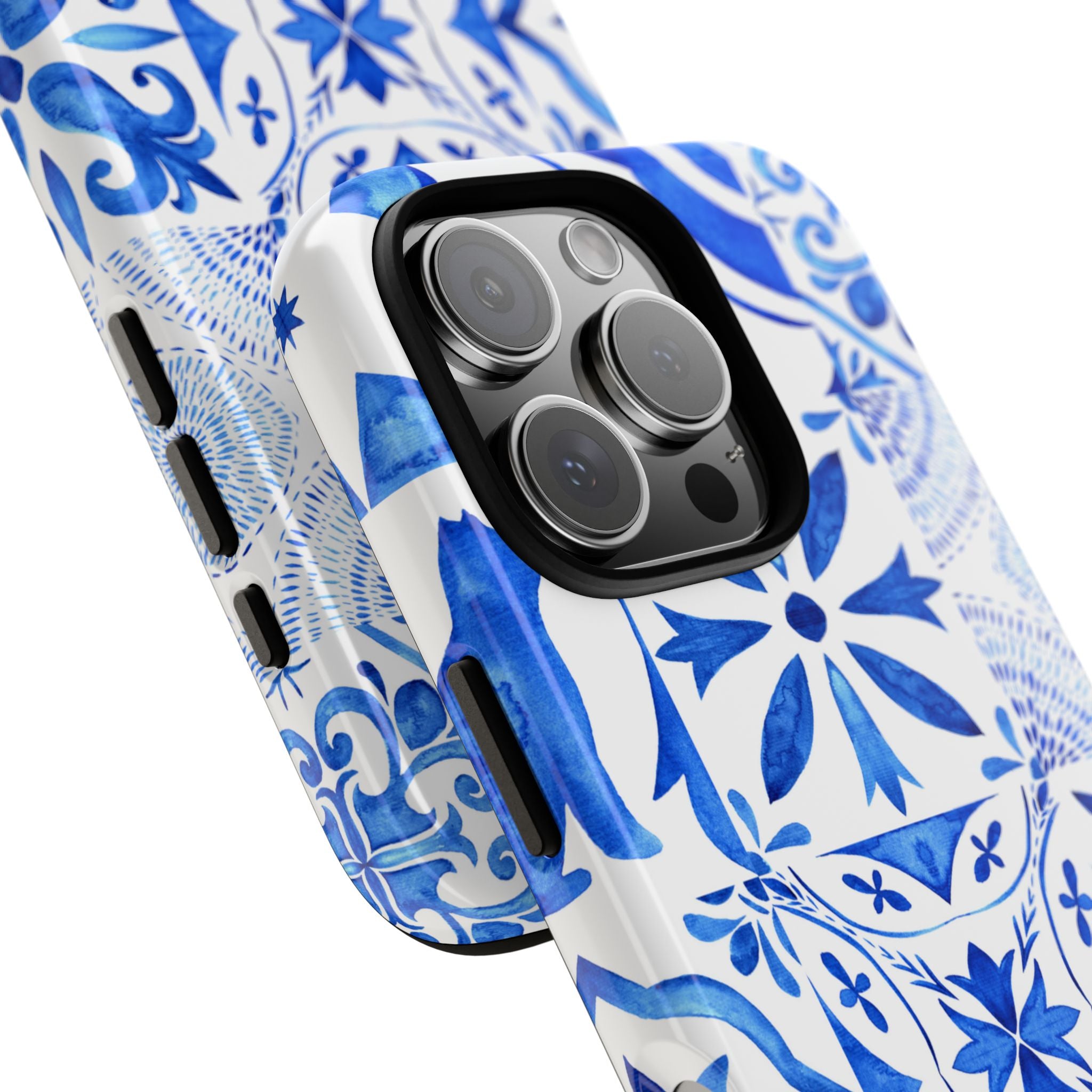 Blue Tile Pattern Tough Phone Case