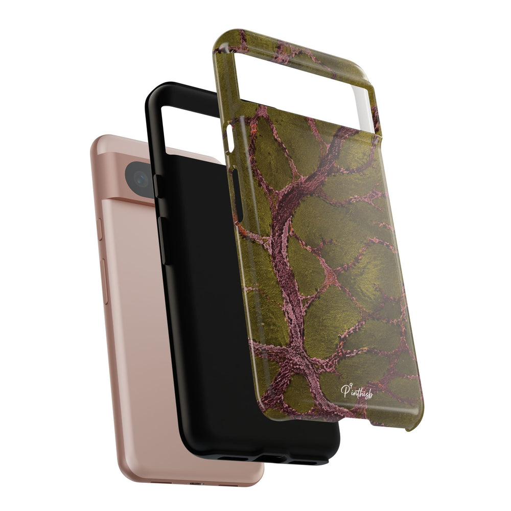 Olive & Rose Gold Tree Pattern Phone Case