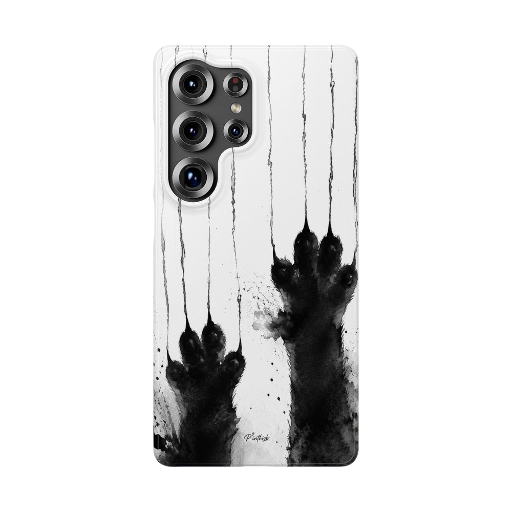 Black Ink Paw Print Snap Case