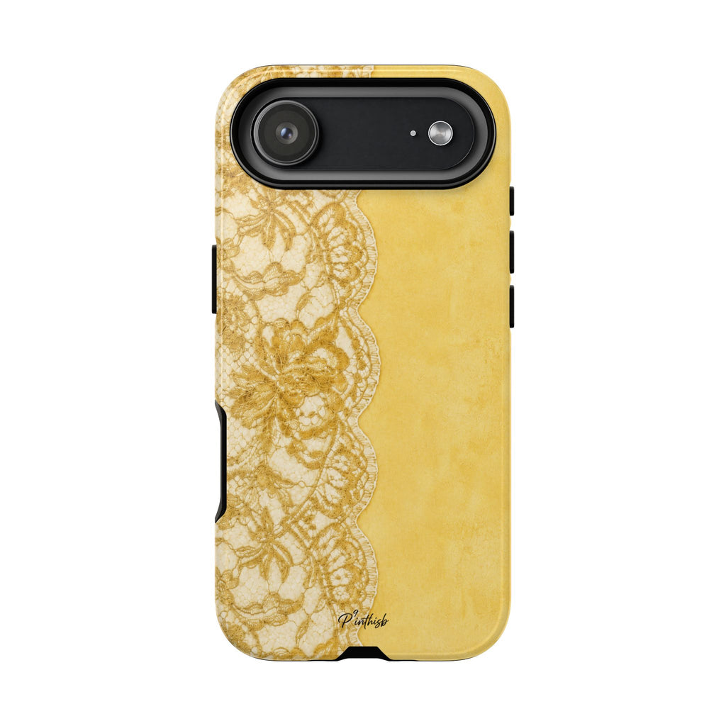 Yellow Vintage Lace Tough Case