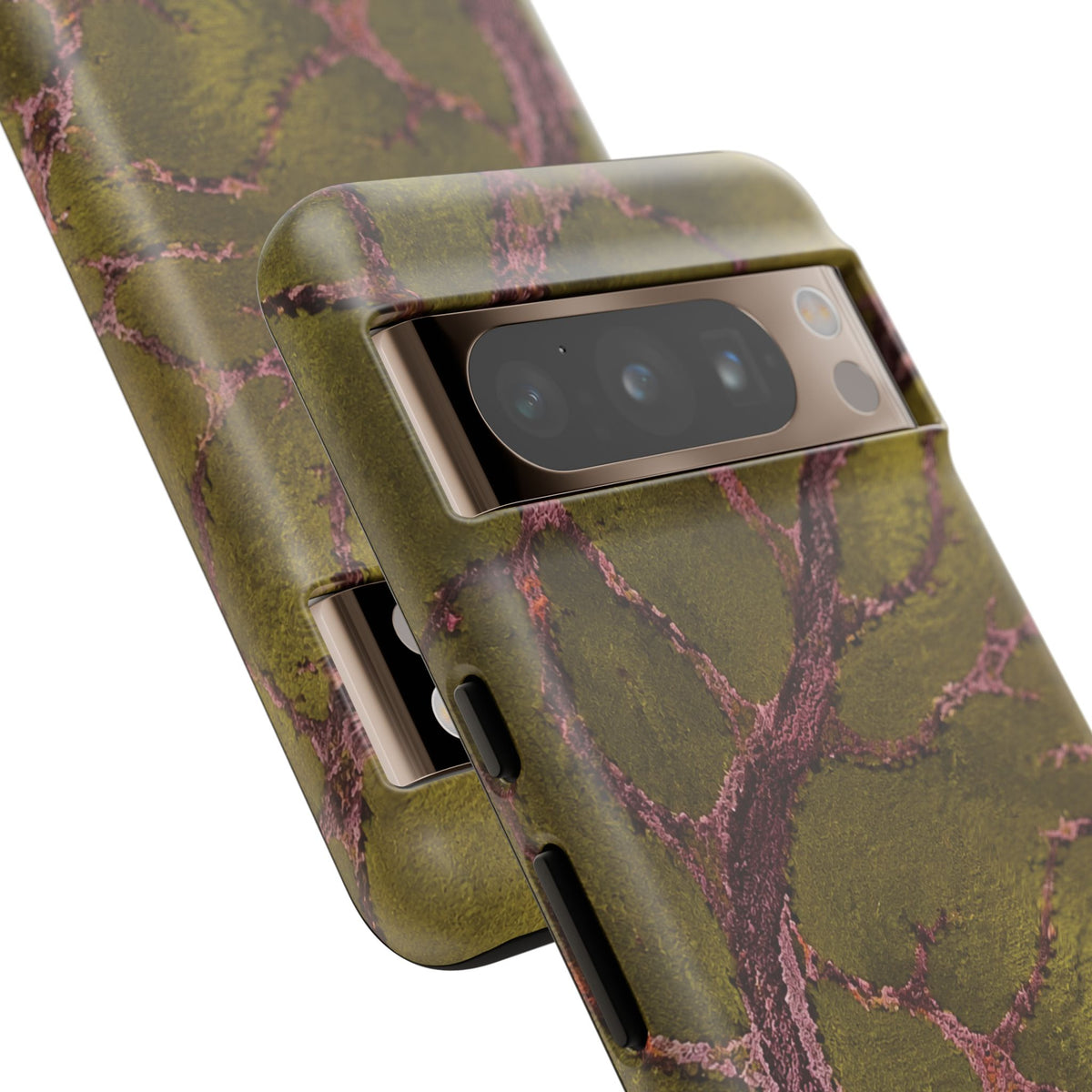 Olive & Rose Gold Tree Pattern Phone Case