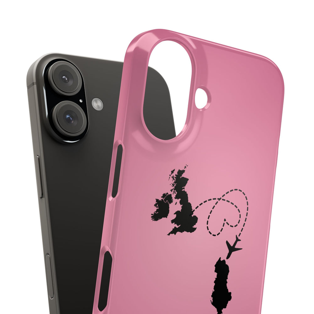 UK to Albania Pink Snap Phone Case