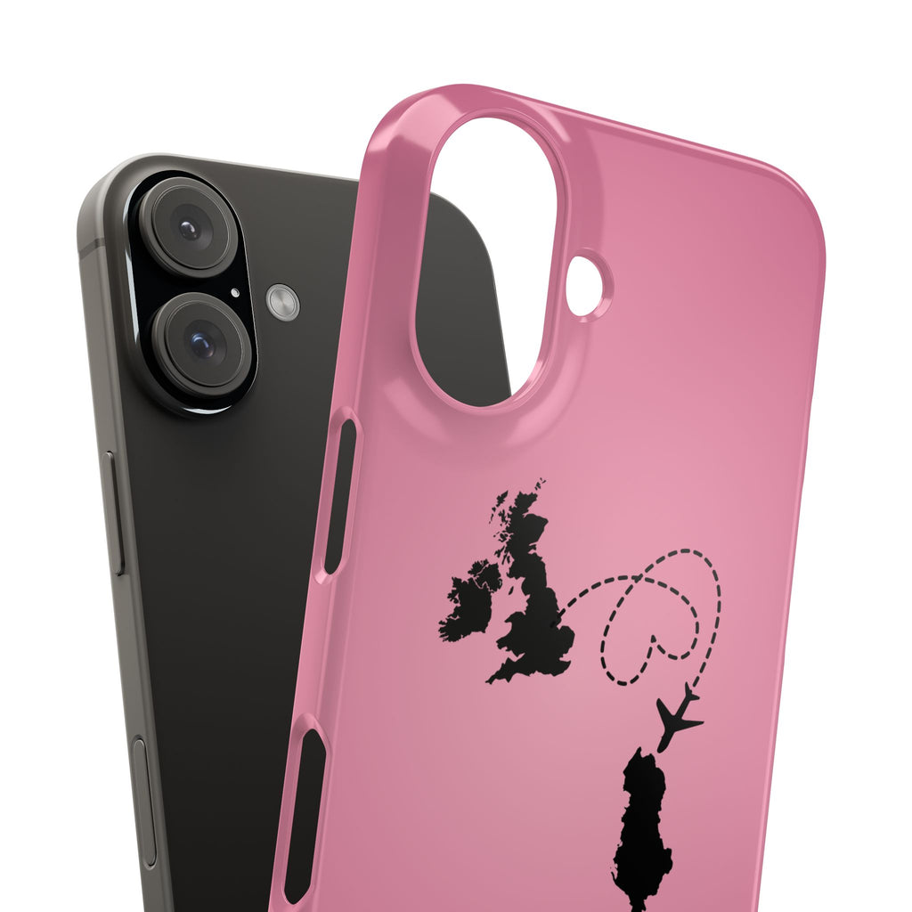UK to Albania Pink Snap Phone Case
