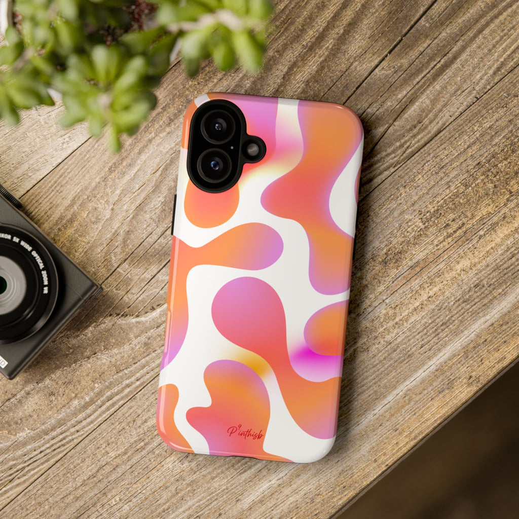Abstract Orange Pink Camouflage Tough Phone Case