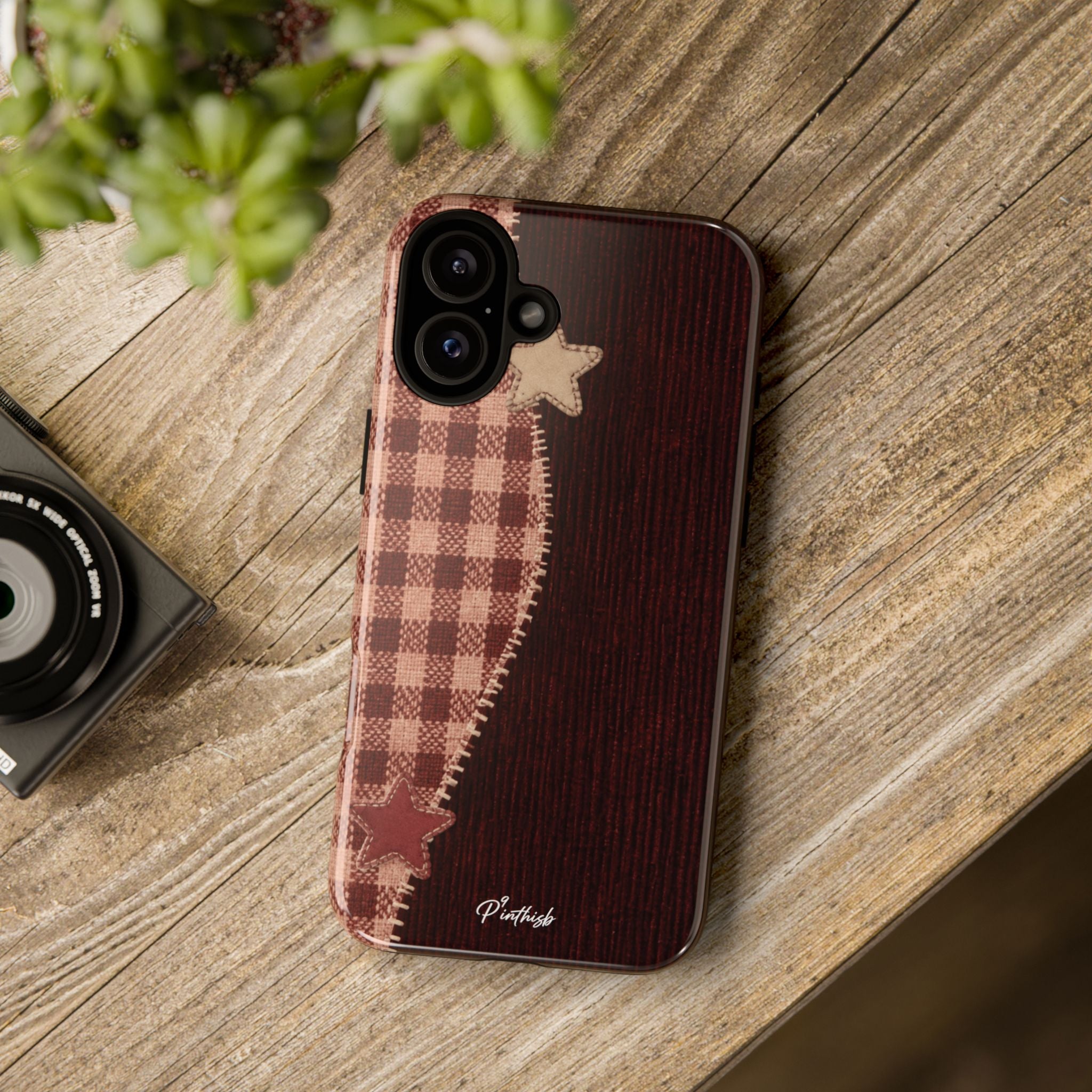 Rustic Plaid Stars Phone Case