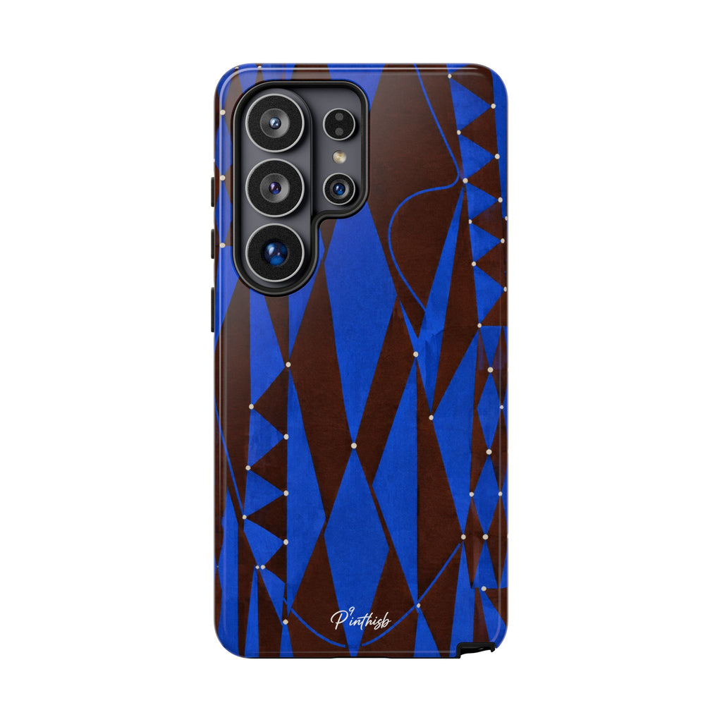 Geometric Blue Diamond Tough Phone Case