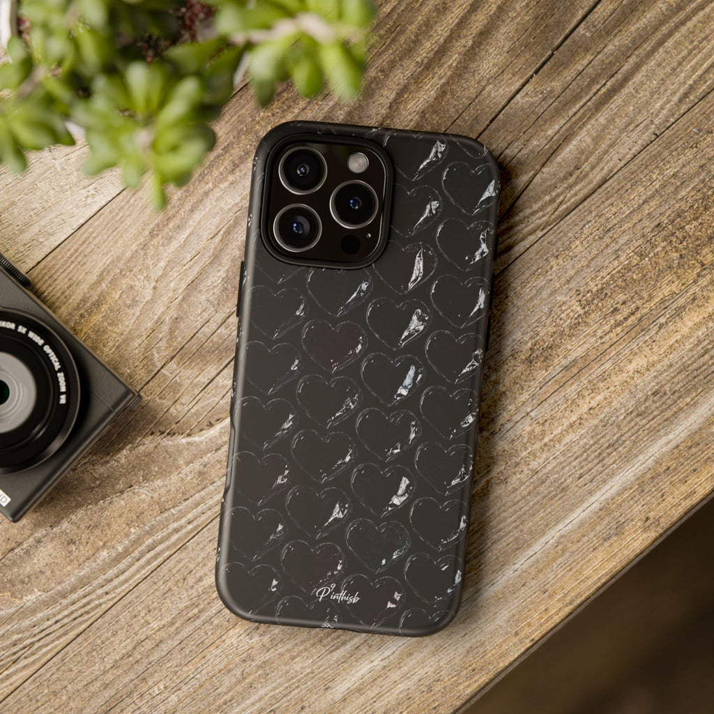 Black Pop Hearts Tough Case