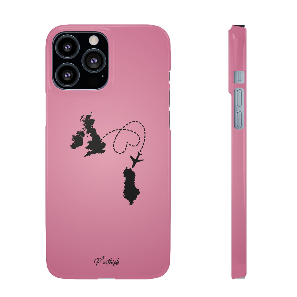UK to Albania Pink Snap Phone Case