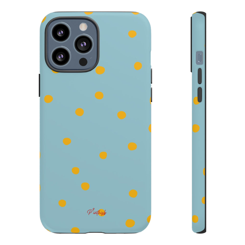 Blue & Yellow Polka Dot Tough Phone Case