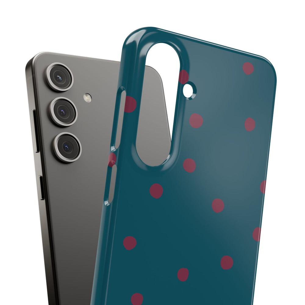 Teal & Burgundy Polka Dot Snap Phone Case