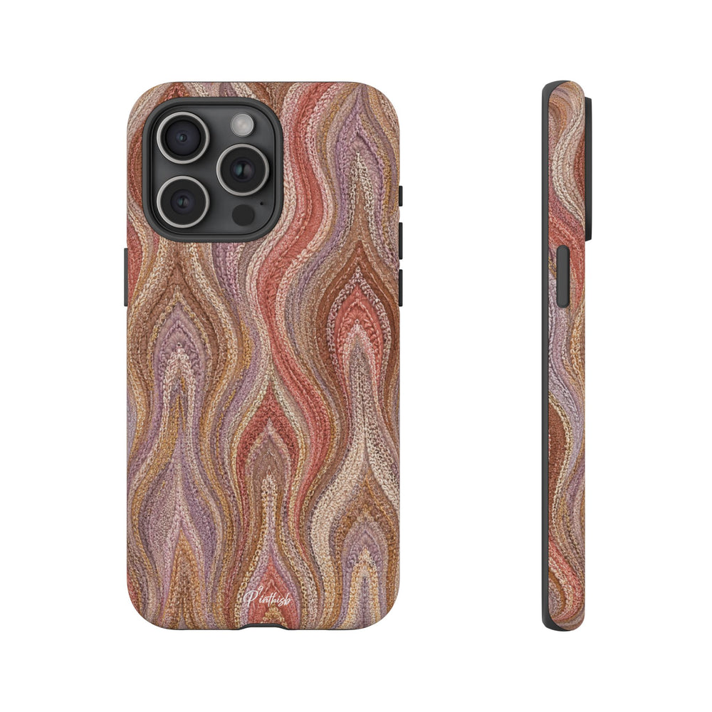 Wavy Peach & Mauve Tough Case