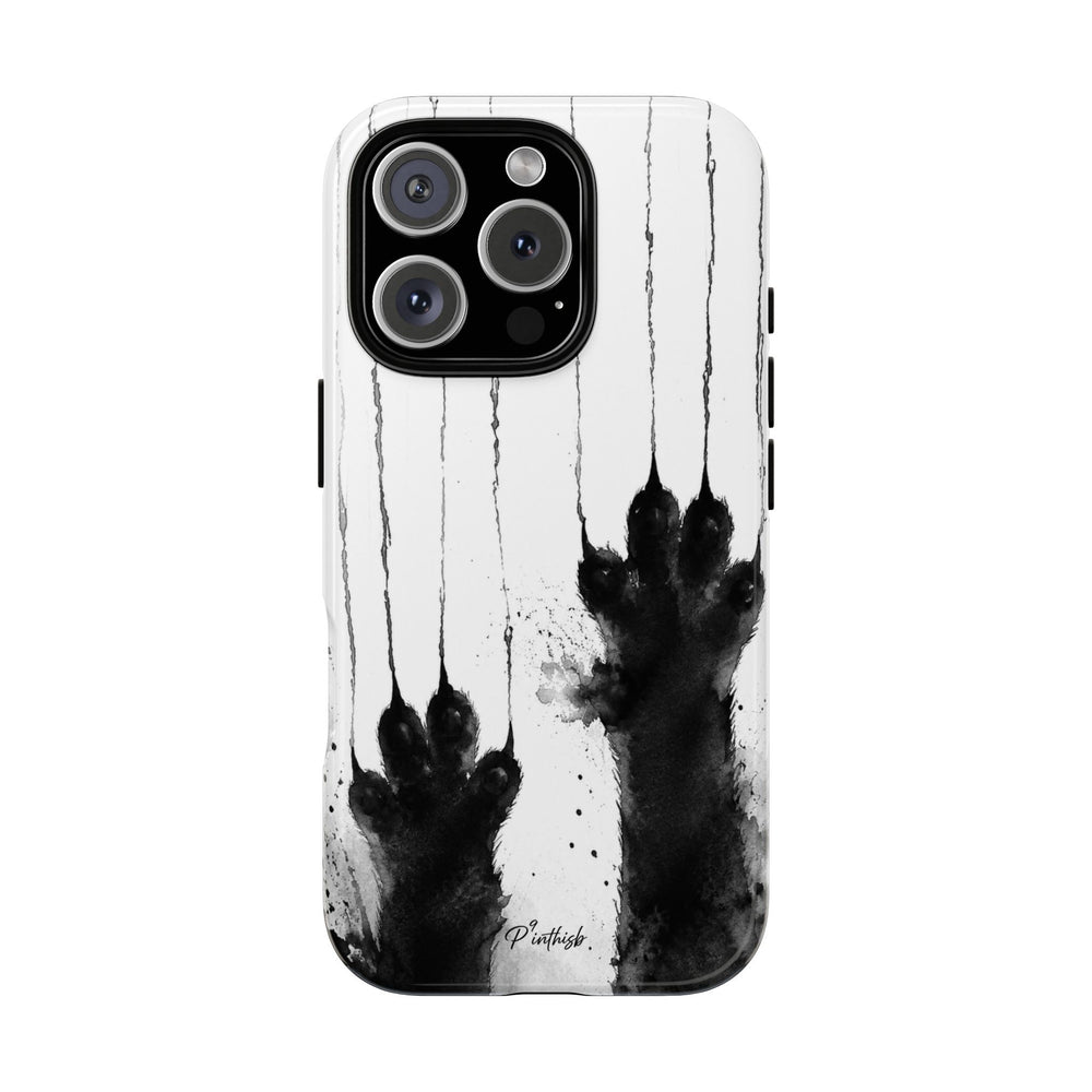 Black Ink Paw Print Tough Case