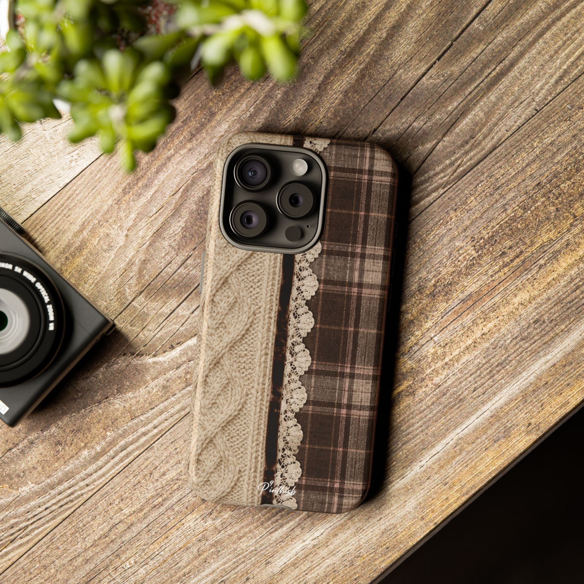Cozy Plaid Knit Tough Phone Case