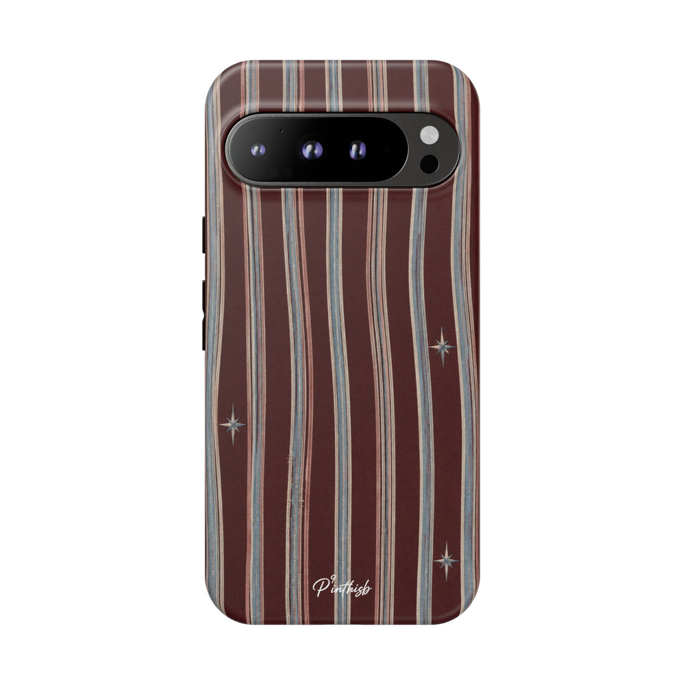 Retro Red & Cream with Star Accents Phone Case