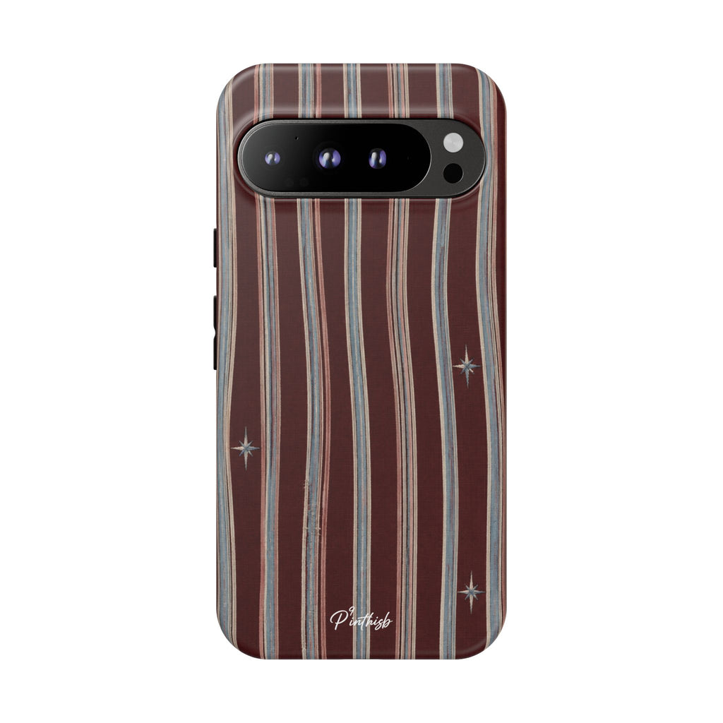 Retro Red & Cream with Star Accents Phone Case