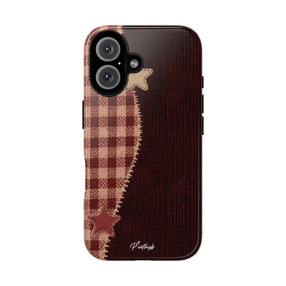 Rustic Plaid Stars Phone Case