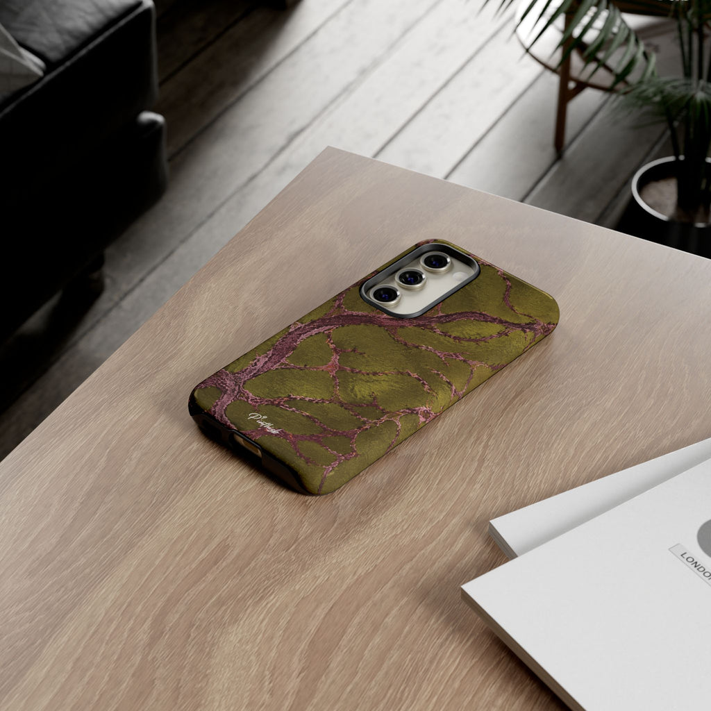 Olive & Rose Gold Tree Pattern Phone Case
