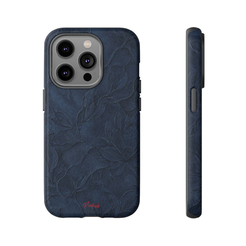 Navy Floral Textured Tough Case