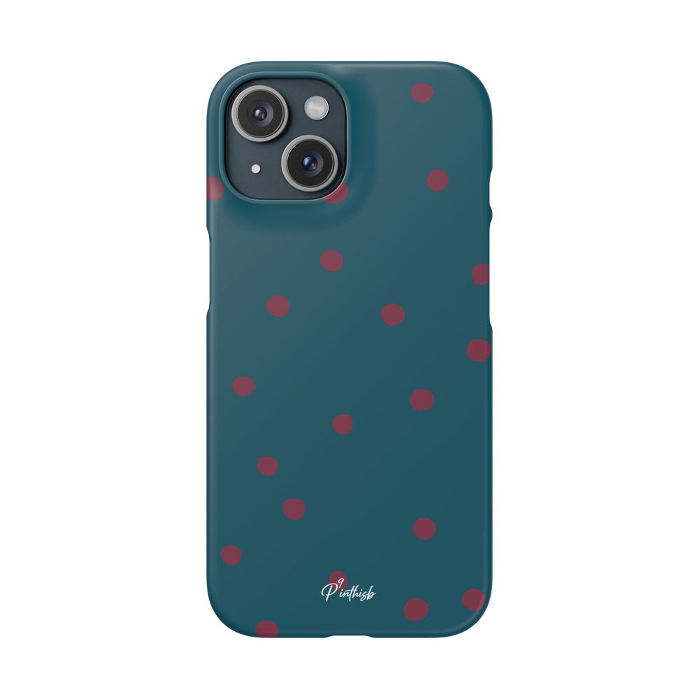 Teal & Burgundy Polka Dot Snap Phone Case