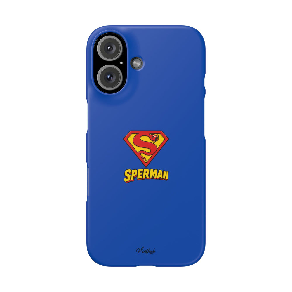 "SPERMAN" Parody Logo Snap Phone Case