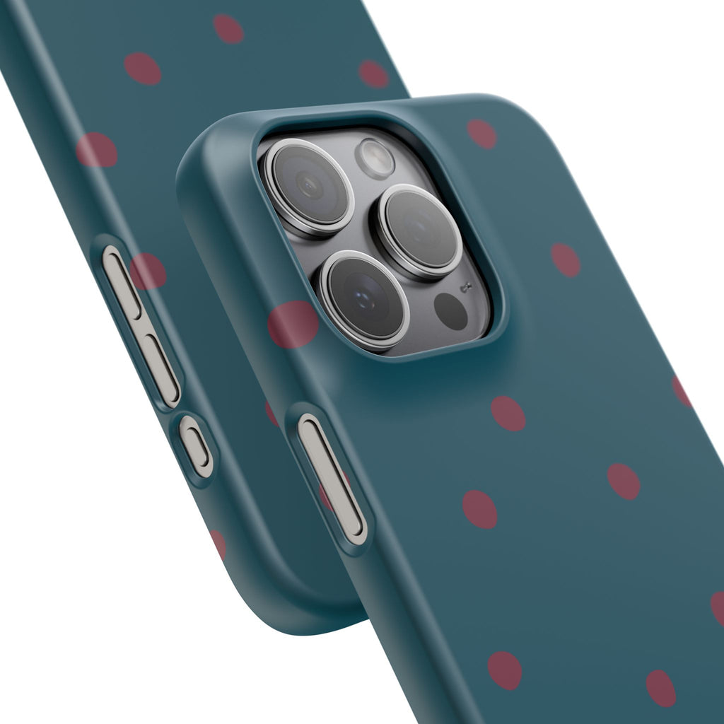 Teal & Burgundy Polka Dot Snap Phone Case