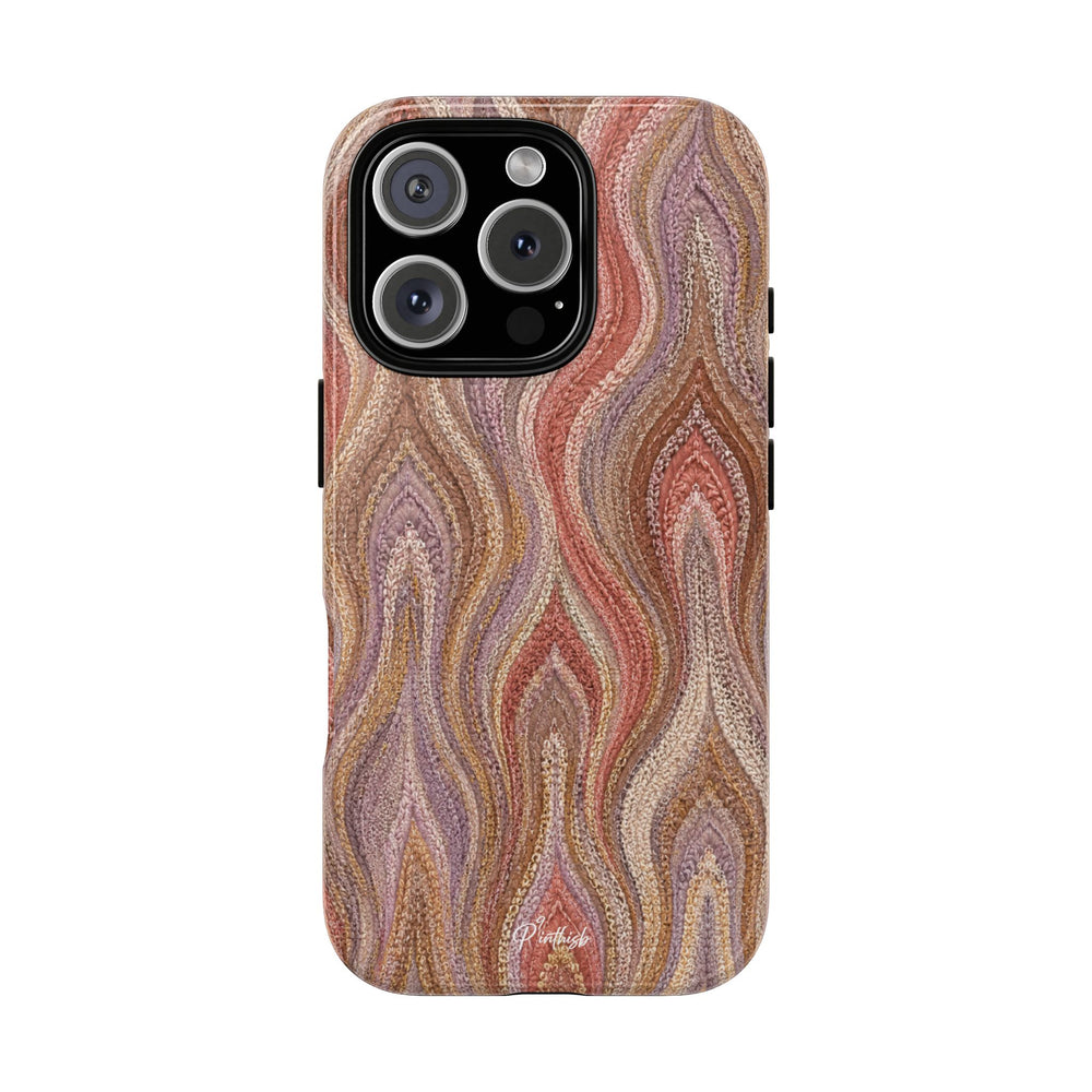 Wavy Peach & Mauve Tough Case