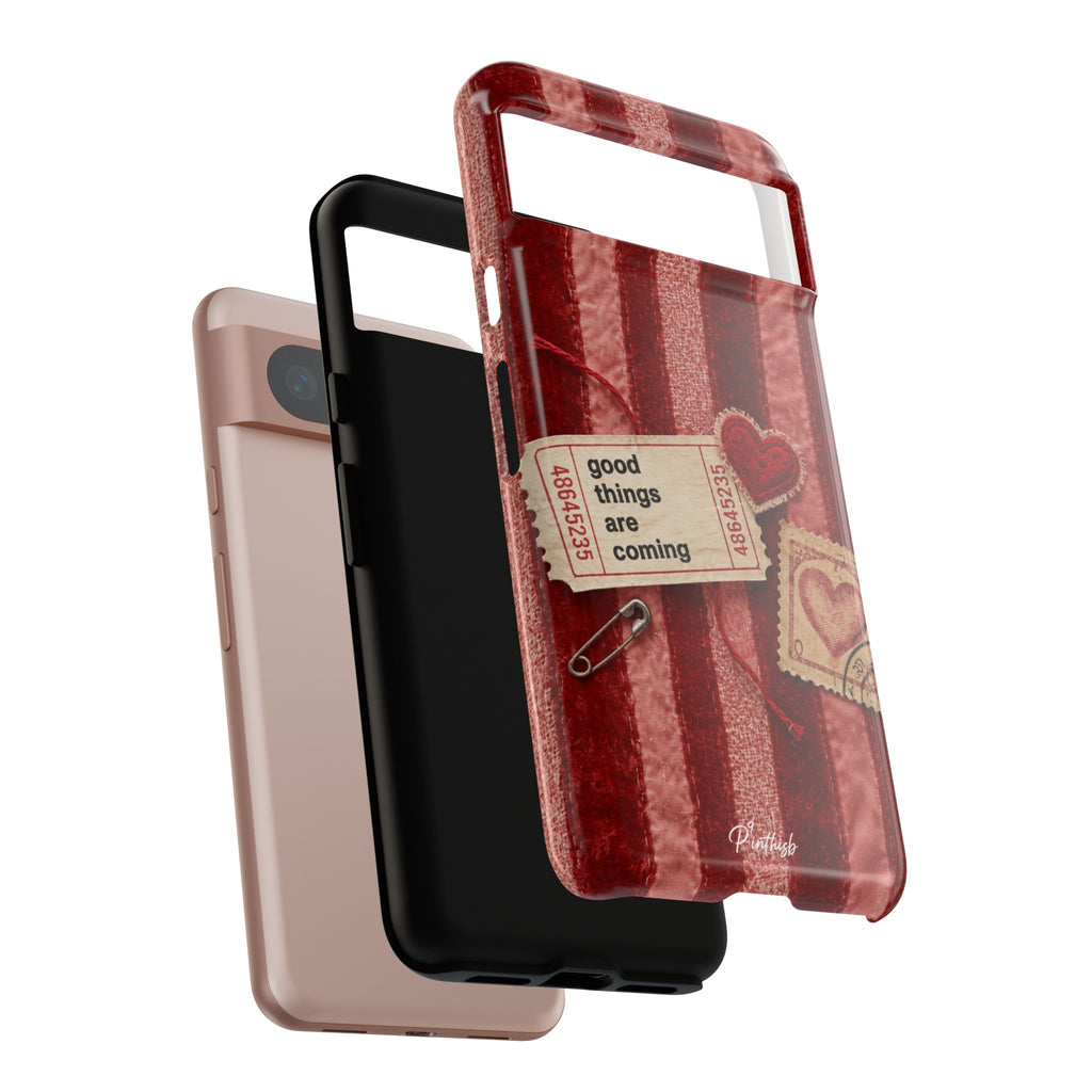 “Good Things Are Coming” Red Phone Case