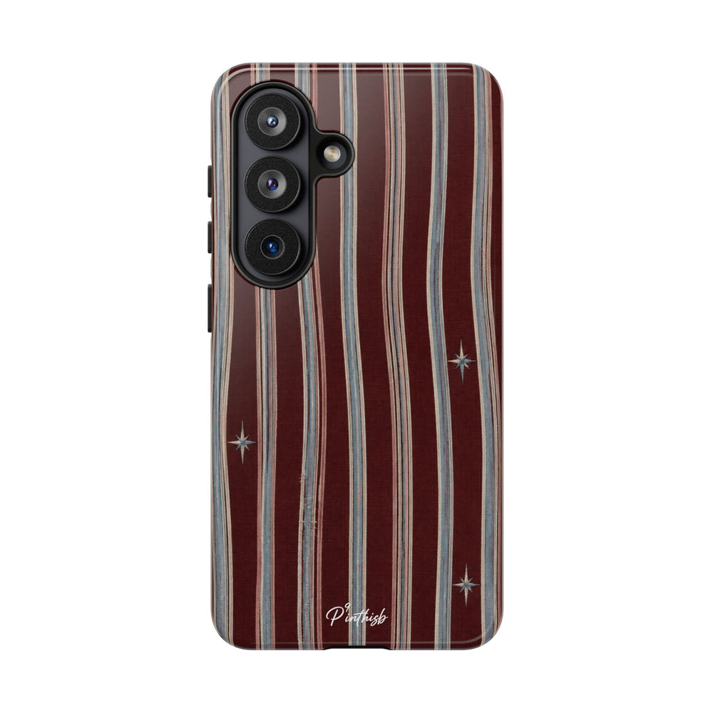 Retro Red & Cream with Star Accents Phone Case