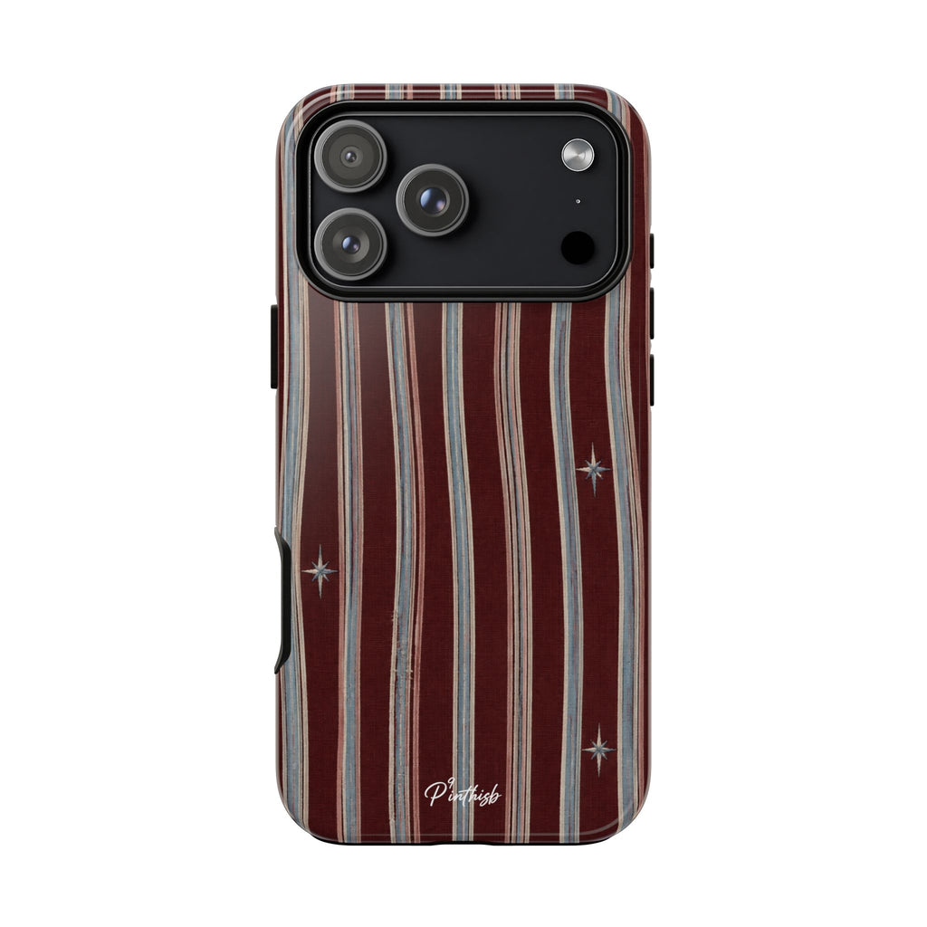 Retro Red & Cream with Star Accents Phone Case