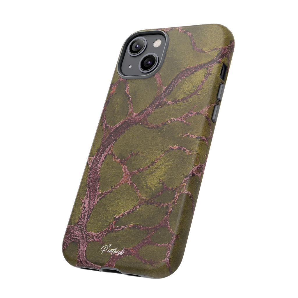 Olive & Rose Gold Tree Pattern Phone Case