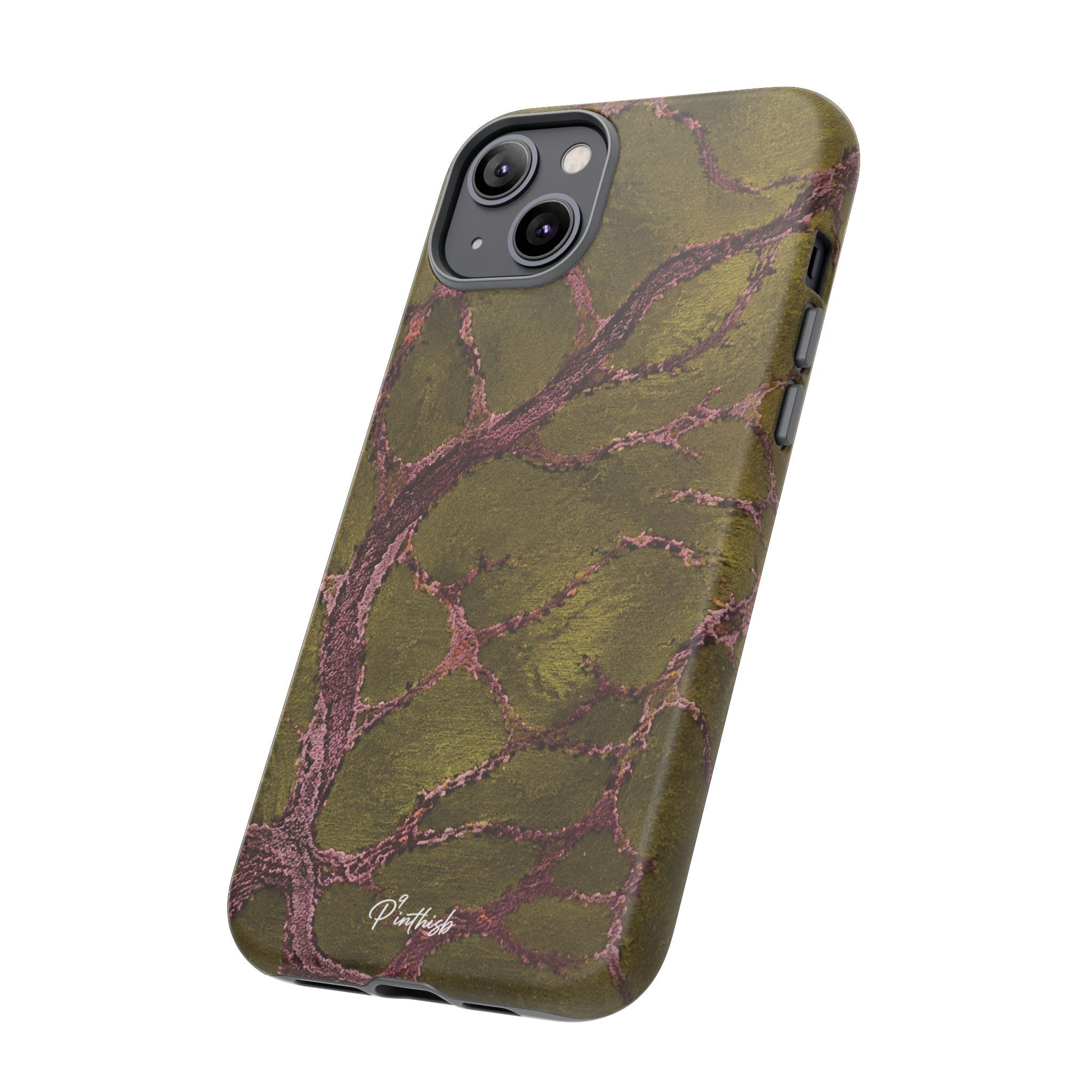 Olive & Rose Gold Tree Pattern Phone Case