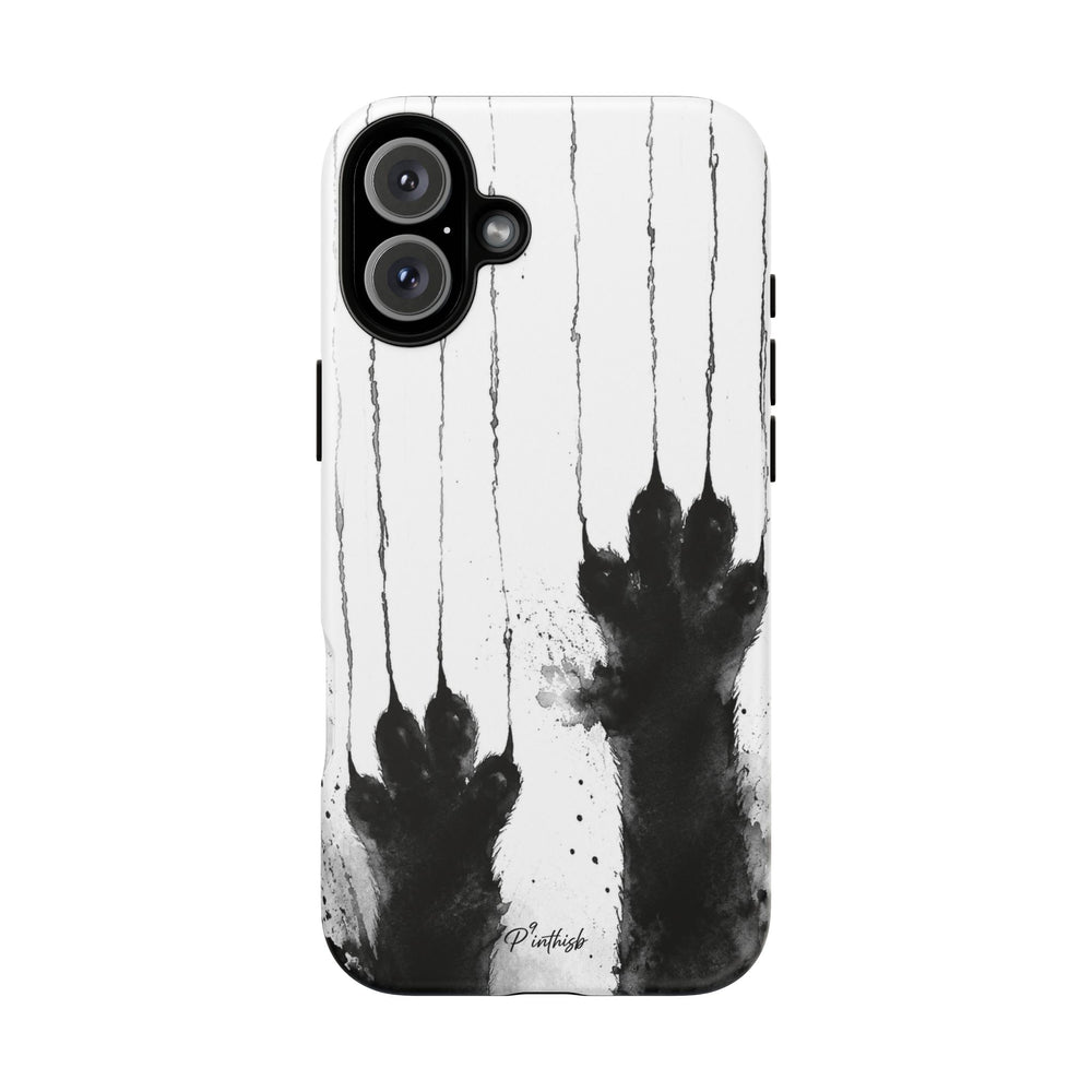 Black Ink Paw Print Tough Case