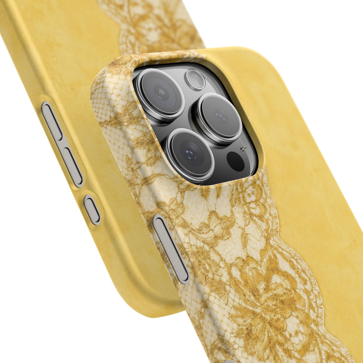 Yellow Vintage Lace Snap Case