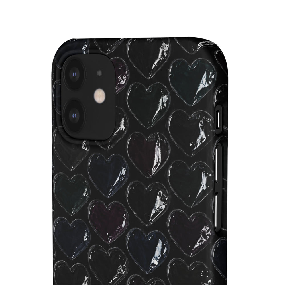 Black Pop Hearts Snap Case
