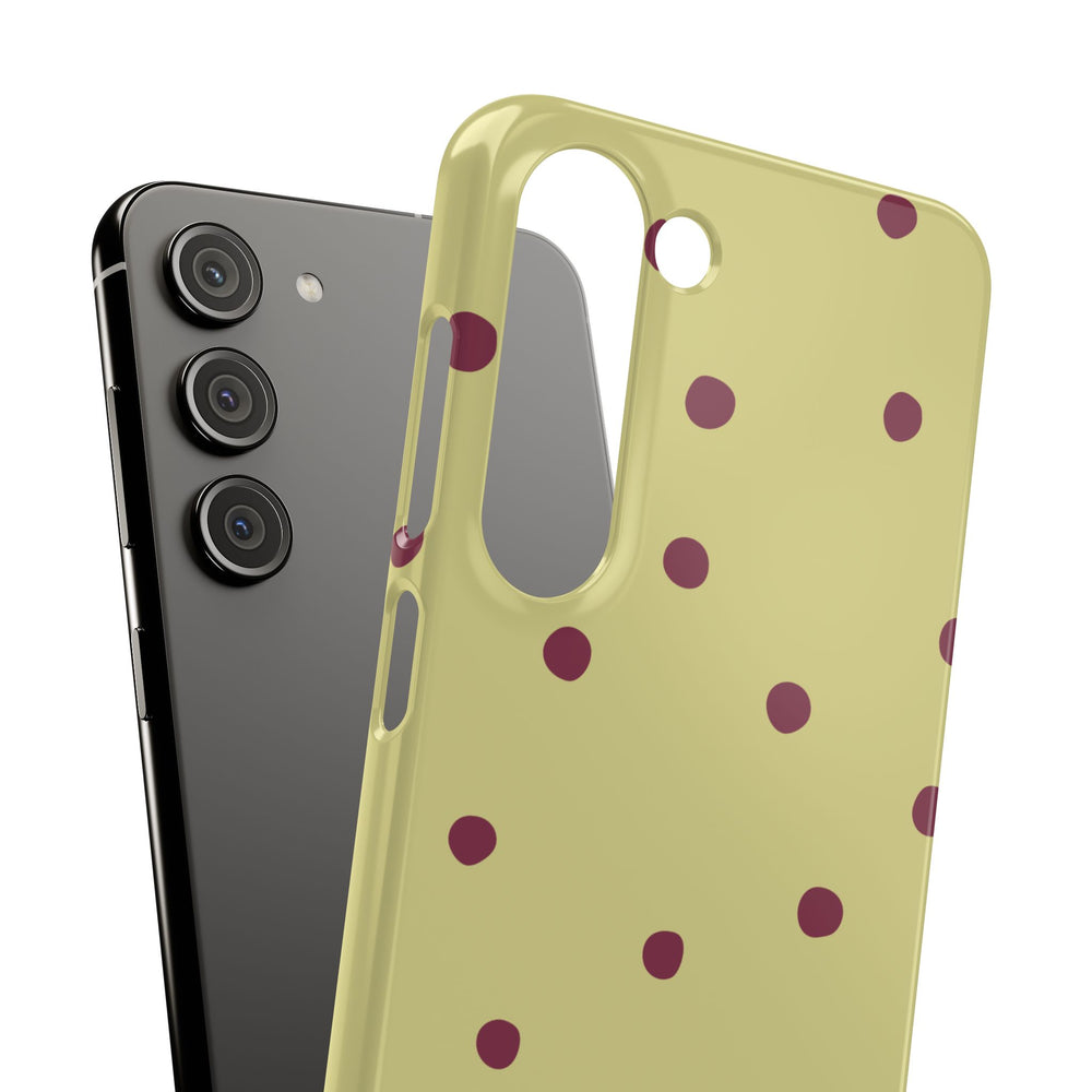 Yellow & Burgundy Polka Dot Snap Phone Case