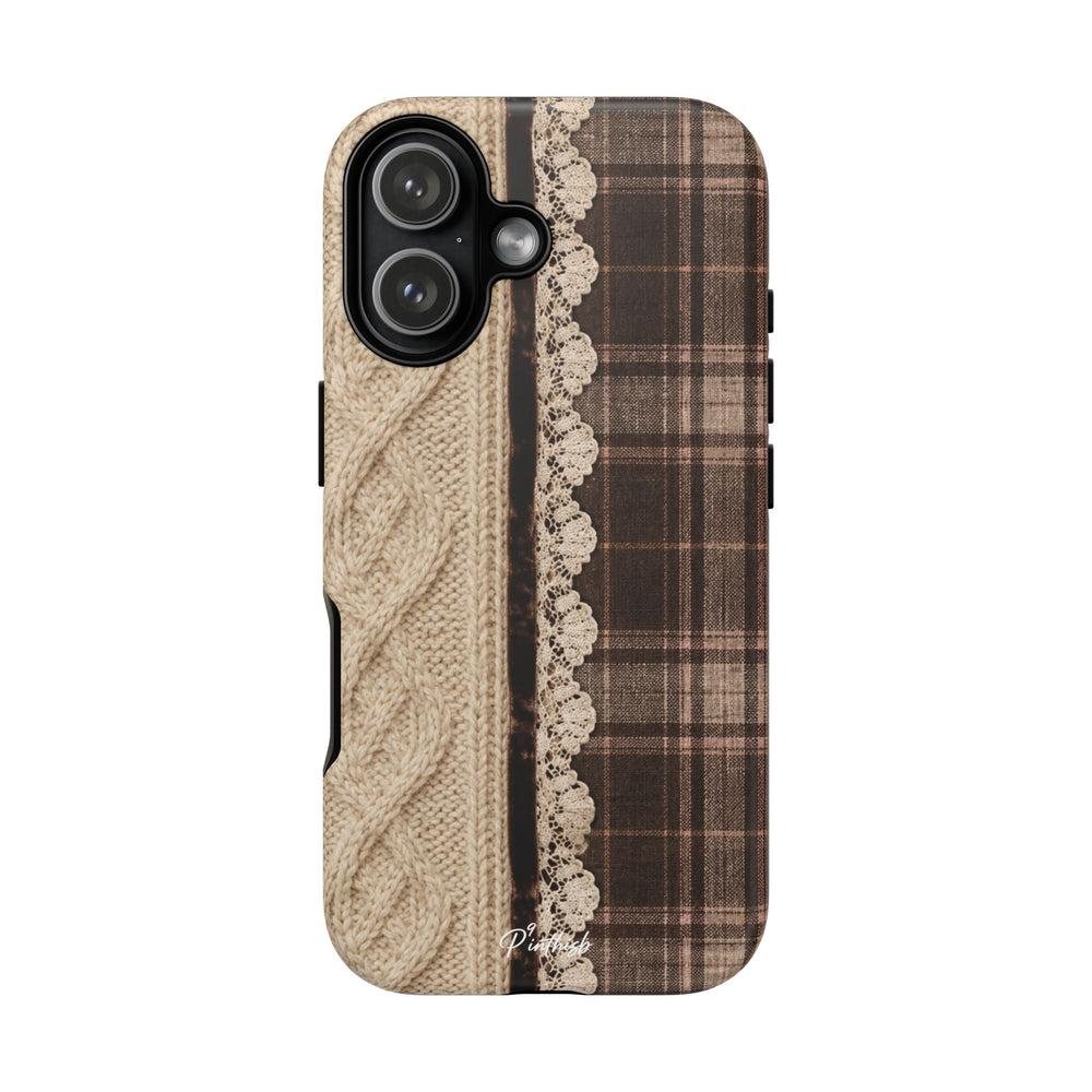 Cozy Plaid Knit Tough Phone Case